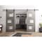 Vdomdoors Sturdy Dbl Barn Door 36 x 84in, Sete 6933 Nebraska Grey W/ Frosted Glass, 13FT Rail Hangers Heavy Set SETE6933DB-NEB-3684 - alternate 7